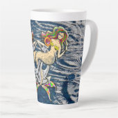 バインドされたメルメイド航海の-海愛好家のためのデザイン カフェラテマグ (右アングル)