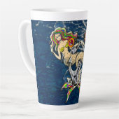 バインドされたメルメイド航海の-海愛好家のためのデザイン カフェラテマグ (左アングル)