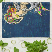 バインドされたメルメイド航海の-海愛好家のためのデザイン キッチンタオル (折り畳み)