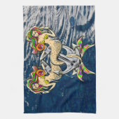 バインドされたメルメイド航海の-海愛好家のためのデザイン キッチンタオル (縦)