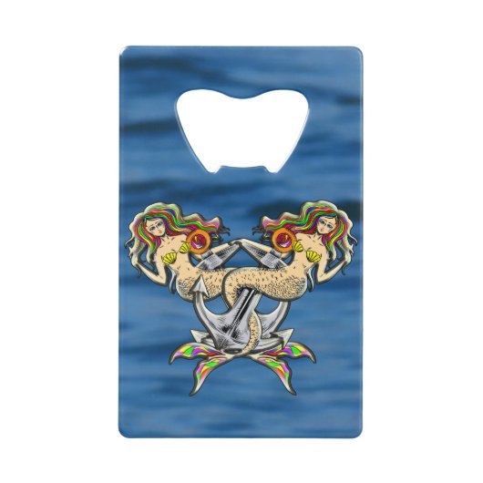 バインドされたメルメイド航海の-海愛好家のためのデザイン クレジットカード栓抜き (正面)