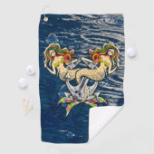 バインドされたメルメイド航海の-海愛好家のためのデザイン ゴルフタオル (インサイチュ)