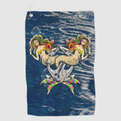 バインドされたメルメイド航海の-海愛好家のためのデザイン ゴルフタオル (正面)