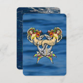 バインドされたメルメイド航海の-海愛好家のためのデザイン サンキューカード (正面/裏面)