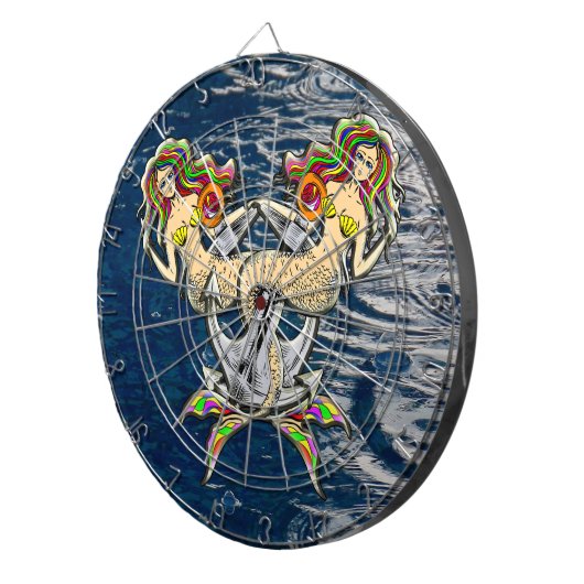 バインドされたメルメイド航海の-海愛好家のためのデザイン ダーツボード (正面右)