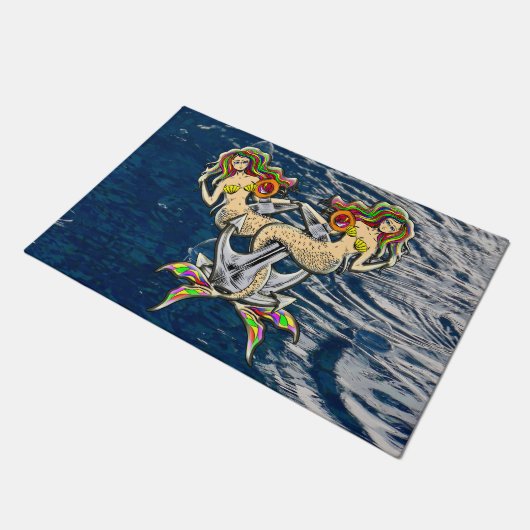 バインドされたメルメイド航海の-海愛好家のためのデザイン ドアマット (アングル)