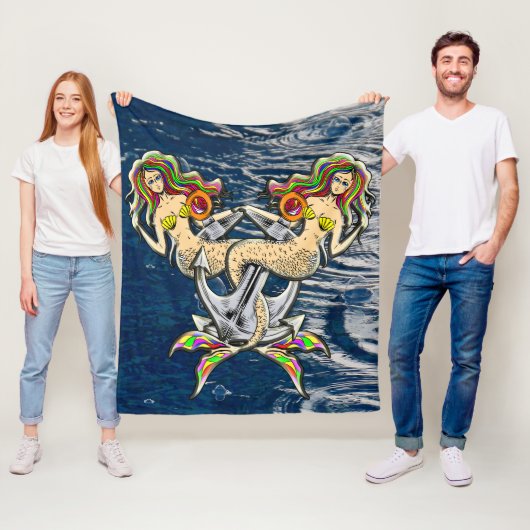 バインドされたメルメイド航海の-海愛好家のためのデザイン フリースブランケット (インサイチュ)