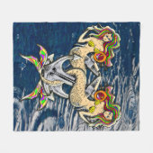 バインドされたメルメイド航海の-海愛好家のためのデザイン フリースブランケット (正面(横))