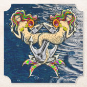 バインドされたメルメイド航海の-海愛好家のためのデザイン ペーパーコースター (正面)