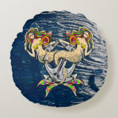 バインドされたメルメイド航海の-海愛好家のためのデザイン ラウンドクッション (正面)