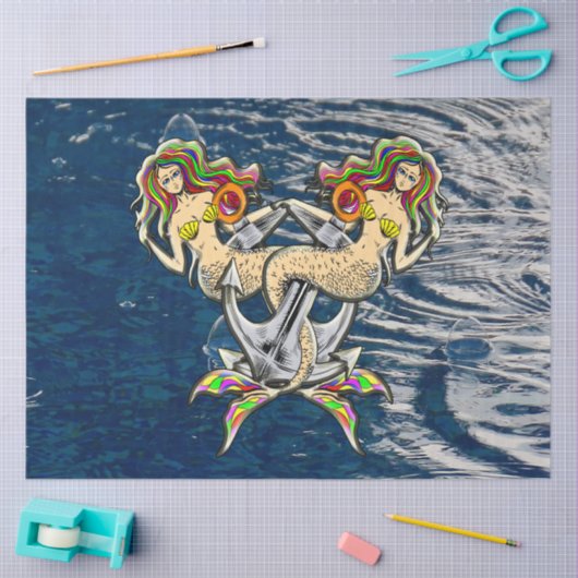 バインドされたメルメイド航海の-海愛好家のためのデザイン 薄葉紙 (クラフト)