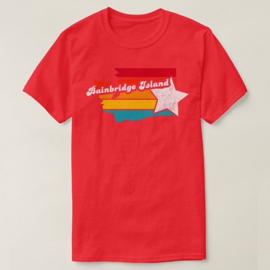 バインブリッジアイランドワシントンヴィンテージソ動揺してー Tシャツ (デザイン正面)