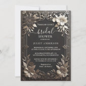 バイヴィンテージフローラ金箔エンボスブライダルシャワー 招待状 (正面)