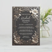 バイヴィンテージフローラ金箔エンボスブライダルシャワー 招待状 (スタンド正面)