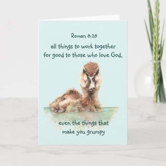 バイ感動的ブル引用文Rom 8:28共同作業  カード (正面)