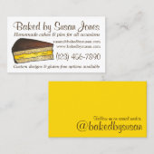 バイ焼いたボストンクリームパイケーキスライスベーカリーペストリー 名刺 (正面/裏面)