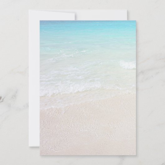 バイ結婚したザシービーチ目的地の結婚式 招待状 (裏面)