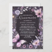 バイ金ゴールド王室のティアラ薄紫ライトパープルキンセアニェラ 招待状 (正面)