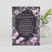 バイ金ゴールド王室のティアラ薄紫ライトパープルキンセアニェラ 招待状 (スタンド正面)