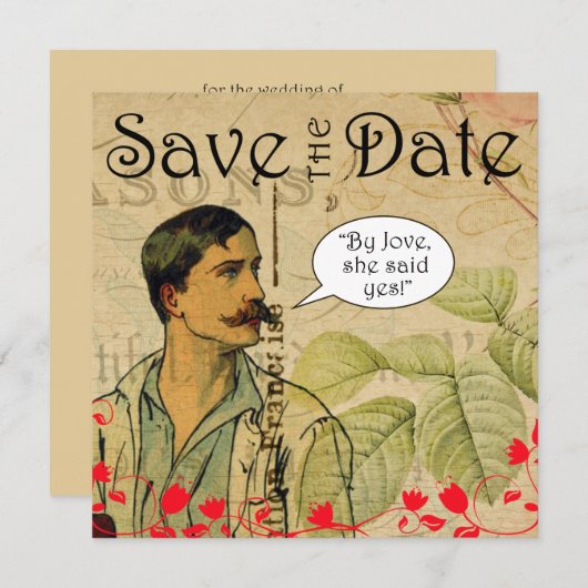 「バイ・ジョーブ、彼女はイエスと言った」Save the Dateのお知らせ (正面/裏面)