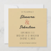 「バイ・ジョーブ、彼女はイエスと言った」Save the Dateのお知らせ (裏面)