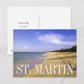 バイ・ロング ビーチ、セント・マーチン島 | ありがとう ポストカード (正面/裏面)