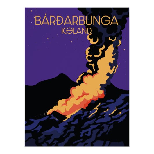バゥルザルブンガ アイスランド旅行ポスター ポスター (正面)