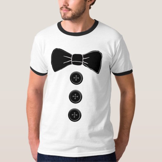 バウおもしろいタイtuxedoメンズTシャツ Tシャツ (正面)