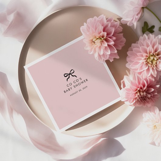 バウエレガントミニマルベビシャワーカクテルナプキンス スタンダードカクテルナプキン