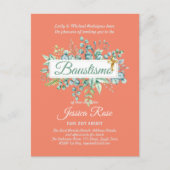 バウスティスモ招待状ユーカリプトゥスグリーンリー予算 ポストカード (正面)