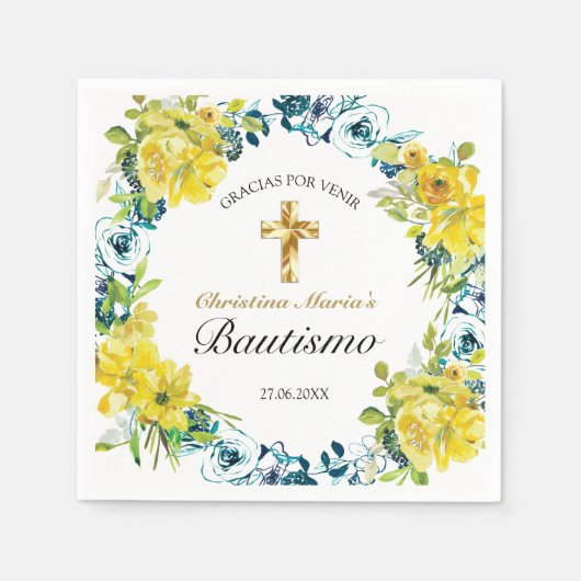 バウティスドゥニニャボニタクルスフローラアマリロ スタンダードカクテルナプキン (正面)