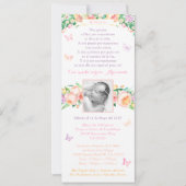 バウティスプテスマ1st誕生日パーティー蝶 招待状 (正面)