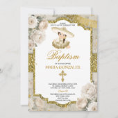 バウティスペインのゾフィエスタキュート小さな女の子バプテスマ 招待状 (正面)