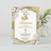 バウティスペインのゾフィエスタキュート小さな女の子バプテスマ 招待状 (スタンド正面)