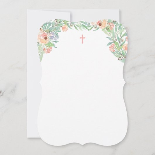 バウティスモスペインのバプテスマ&女子のための最初の誕生日 招待状 (裏面)