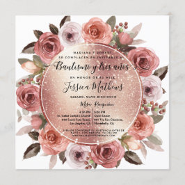 バウティゾイトレアノス赤面フローラバラ金ゴールドグリッター 招待状