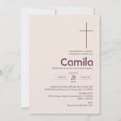 バウティゾインビタシオンエレガントミニマリスト洗礼 招待状 (正面)