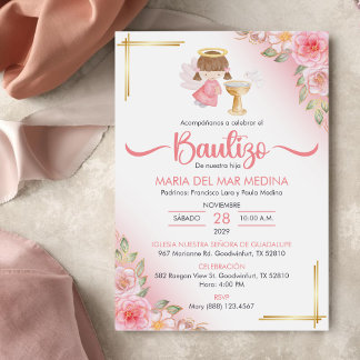バウティゾインビタシオンカワイフラワーガールエンジェルバプテスマ 招待状