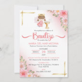 バウティゾインビタシオンカワイフラワーガールエンジェルバプテスマ 招待状 (正面)