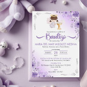 バウティゾインビタシオンキュートガールエンジェルフラワーズバプテスマ 招待状