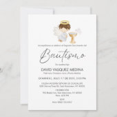 バウティゾインビタシオンキュートBOYエンジェルシンプルバプティズム 招待状 (正面)