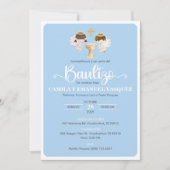 バウティゾインビタシオンツインと女の子かわいいバプテスマ 招待状 (正面)