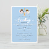 バウティゾインビタシオンツインと女の子かわいいバプテスマ 招待状 (スタンド正面)