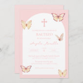 バウティゾインビタシオンデマリポサスバプテスマ招待状 招待状 (正面/裏面)
