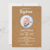 バウティゾインビタシオン写真男の赤ちゃんまたは女の子バプテスマ 招待状 (正面)