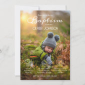 バウティゾインビタシオン男の赤ちゃんエレガント写真バプテスマ 招待状 (正面)