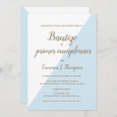 バウティゾイ・プライマーカンプレスペインのーニョスバプティスブルー 招待状 (正面/裏面)