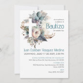 バウティゾエレガントインビタシオンホワイト花洗礼 招待状 (正面)