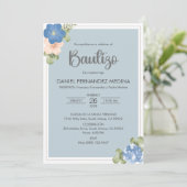 バウティゾスペインのインビタシオンブルーフラワーズバプテスマ 招待状 (スタンド正面)