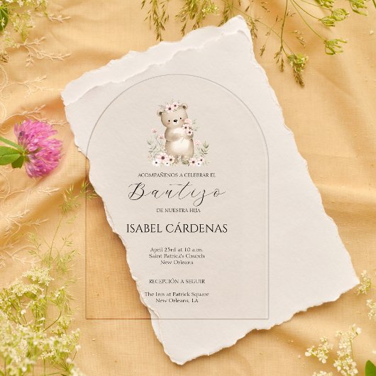 バウティゾデニーニャキュートスペインのベア アクリル招待状
